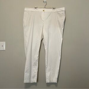 Talbots White Weekend Chino Size 20W Straight Leg Trouser Pants